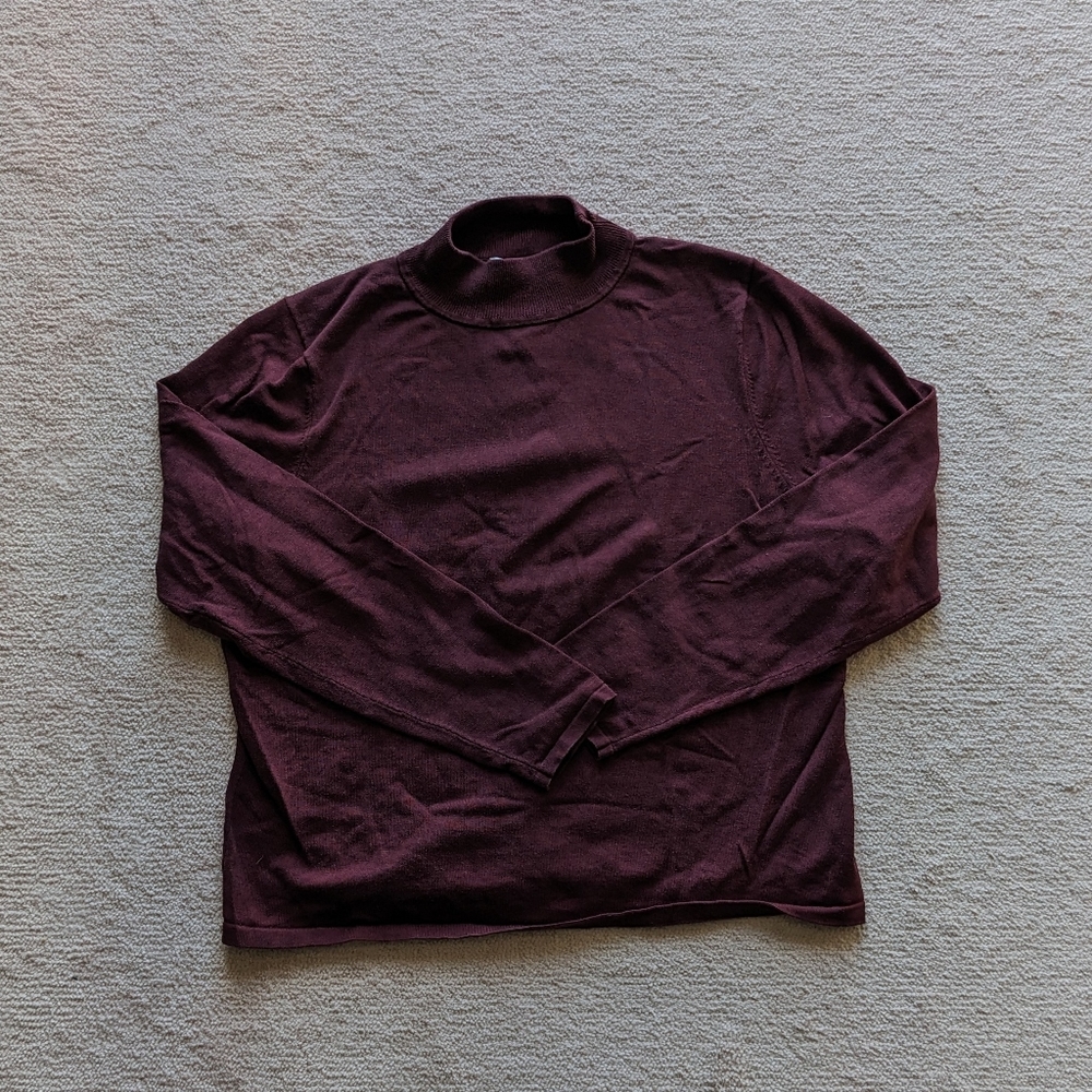 Pendleton vintage mock turtleneck silk blend sweater in purple, size L